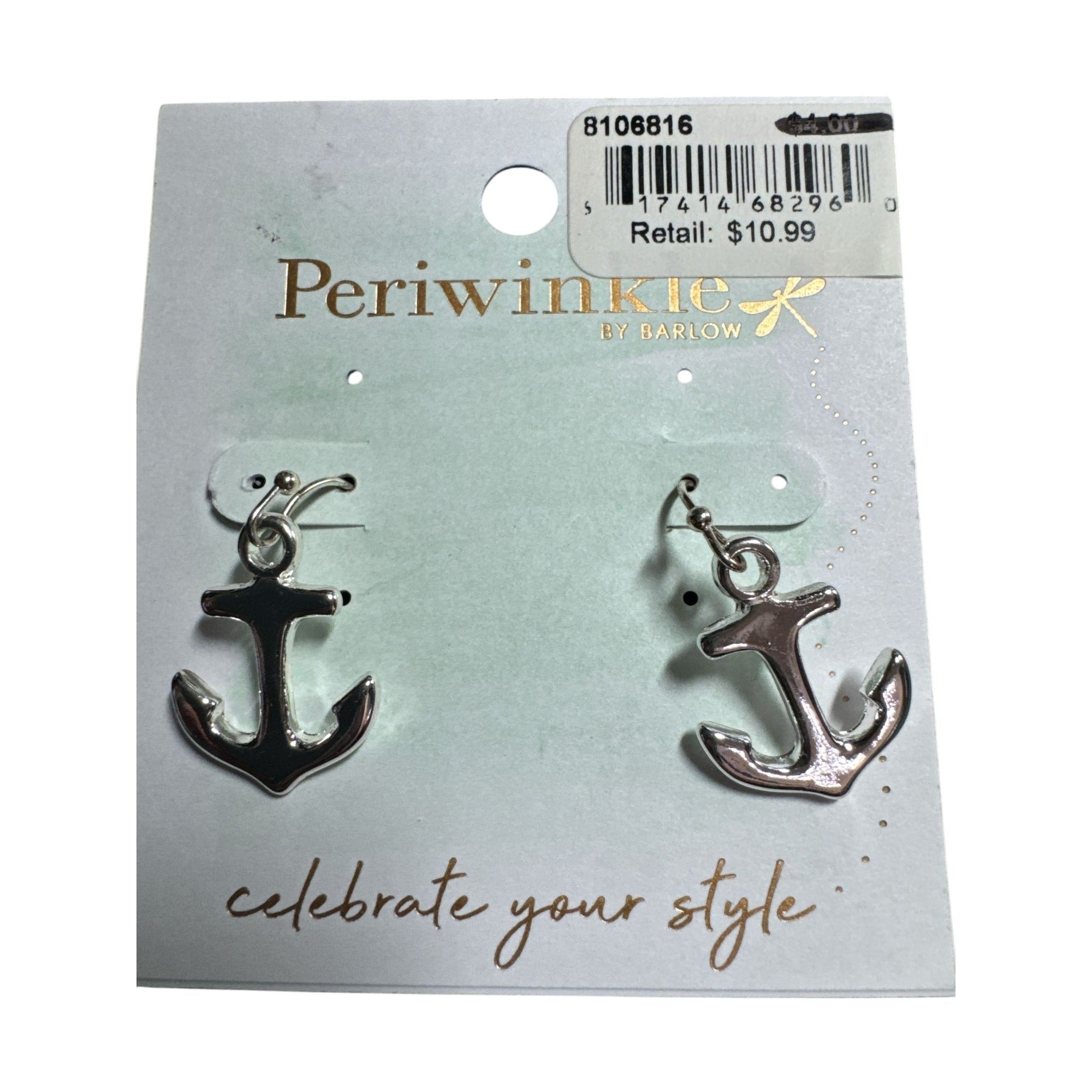 Anchor Drop Earrings Silver Tone By Periwinkle Celebrate Your Style
