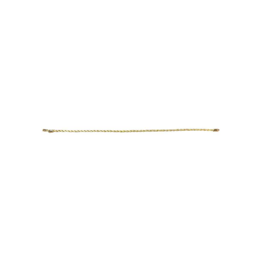 14k Gold-Plated Rope Chain Anklet 9" Lightweight Elegant Design for Women