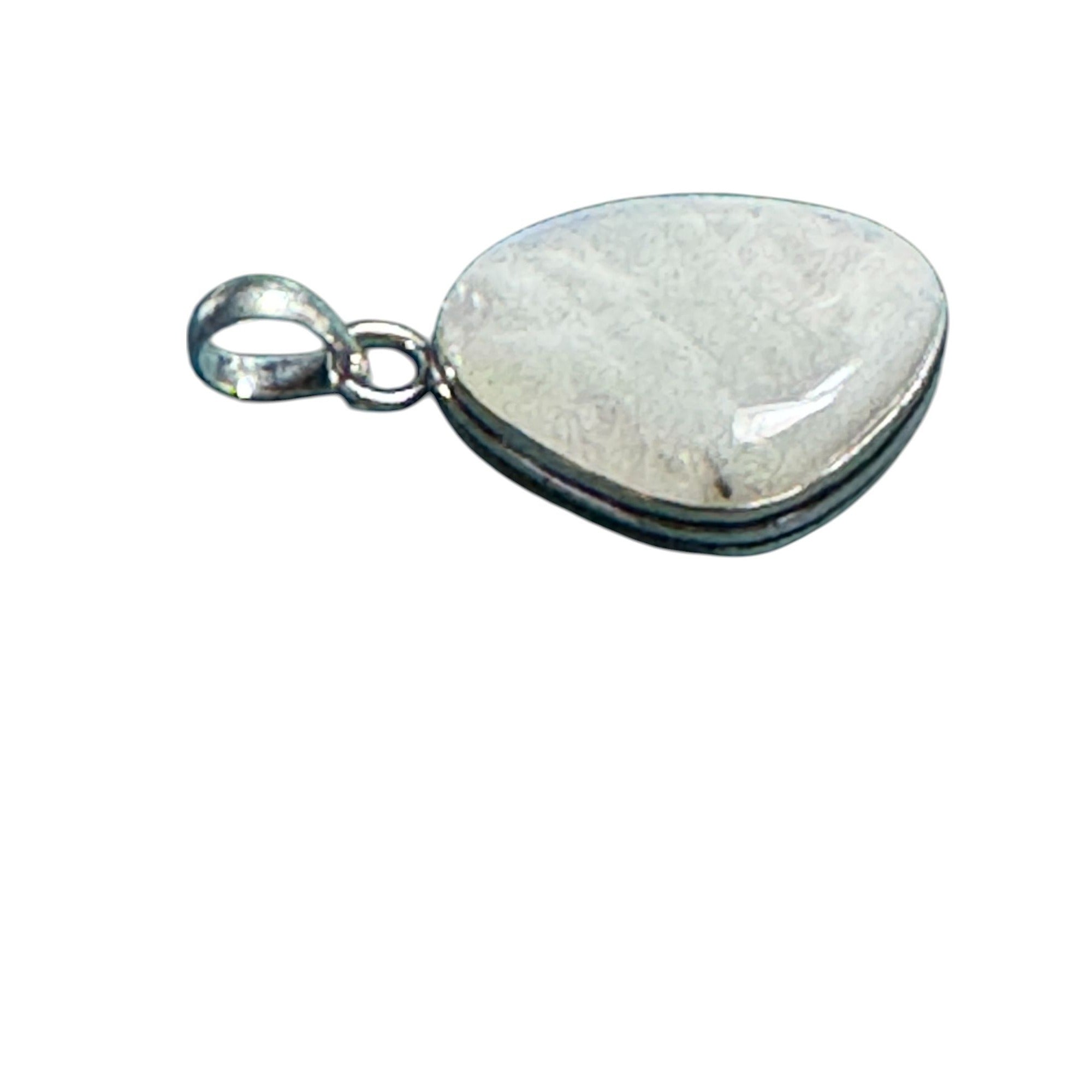 Rainbow Moonstone Pendant With Sterling Silver Setting - Iridescent Teardrop Design Necklace For Women