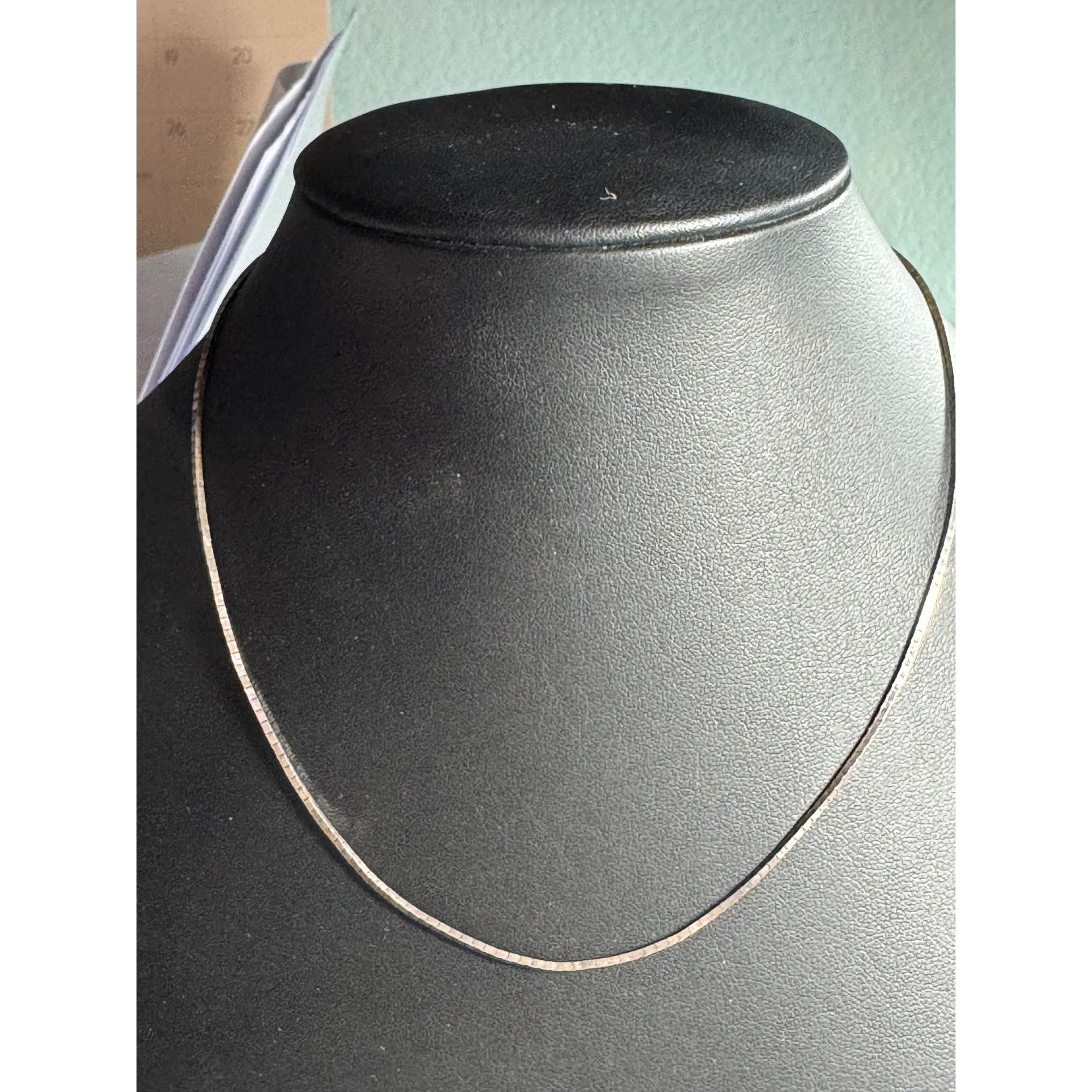 Sterling Silver Box Chain Necklace 15" Simple Square Link Design Elegant Minimalist Jewelry For Women