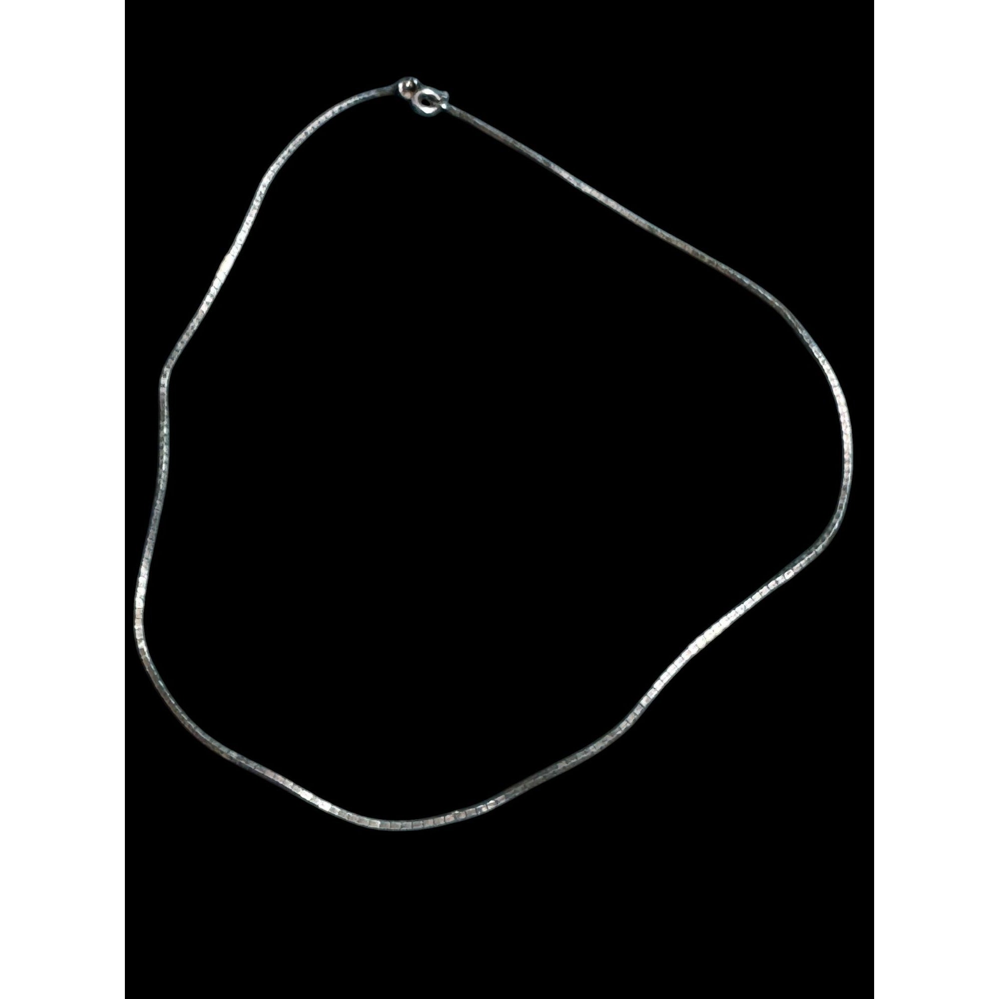 Sterling Silver Box Chain Necklace 15" Simple Square Link Design Elegant Minimalist Jewelry For Women