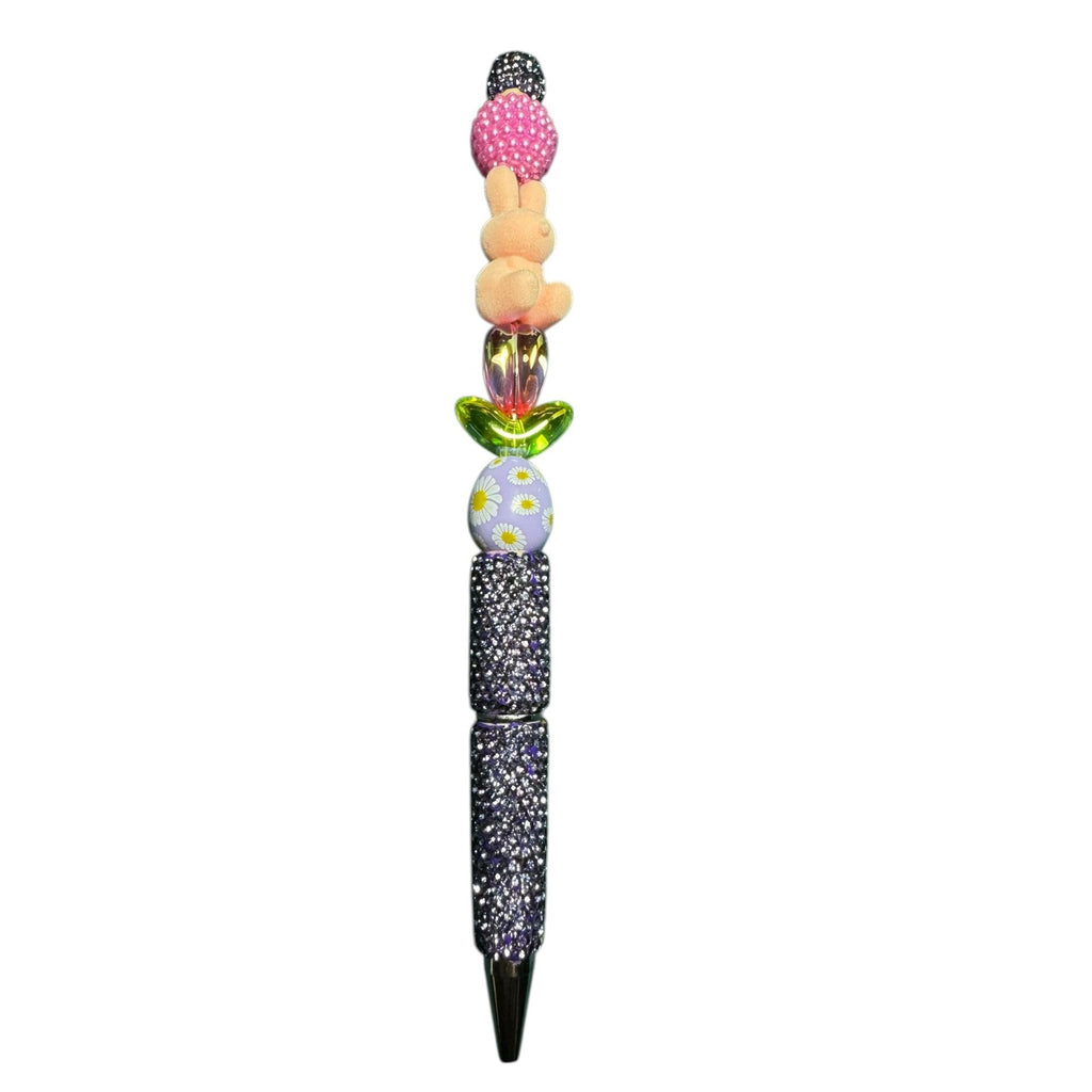 Easter-Themed Decorative Bunny Pen With Beaded Design And Glittered Handle