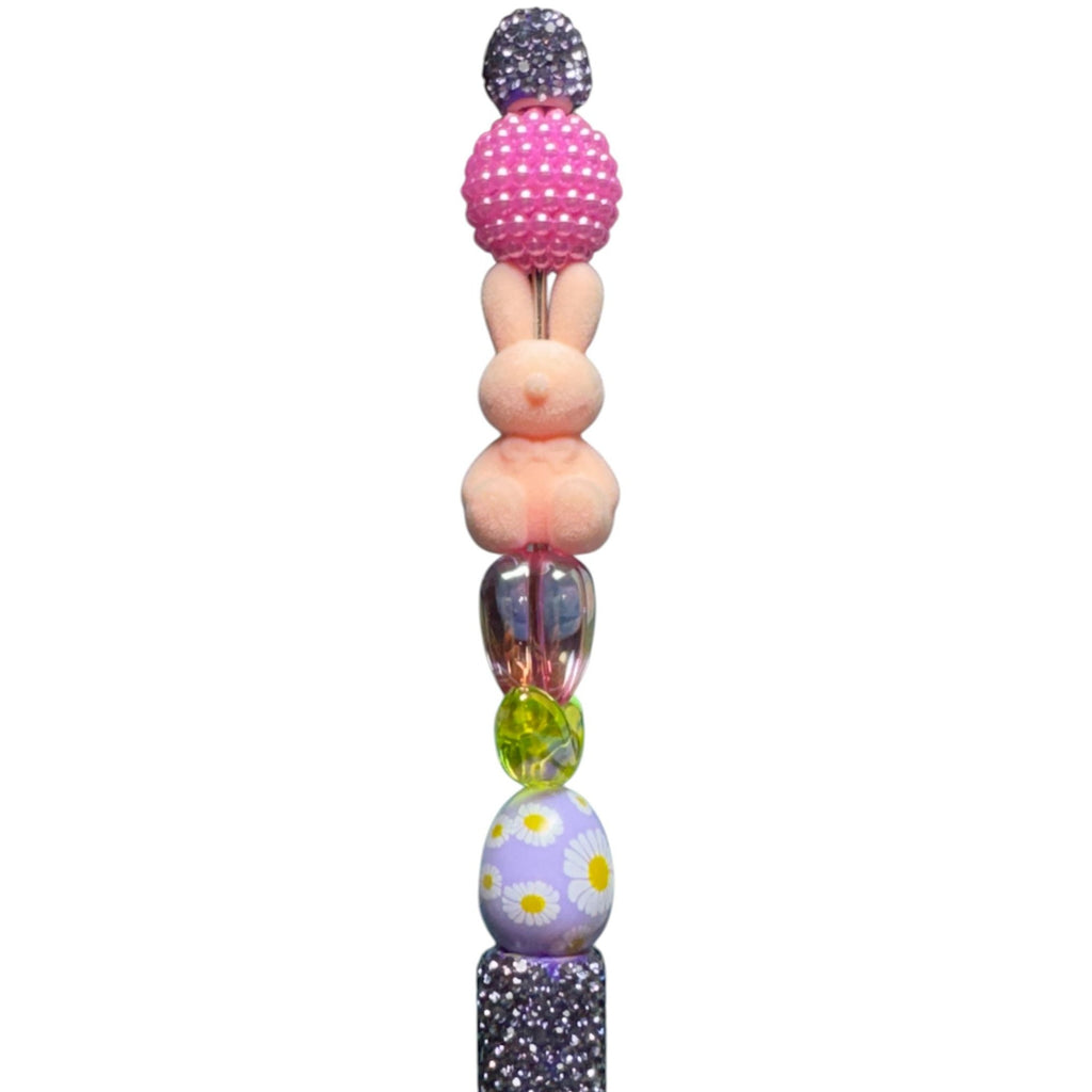 Easter-Themed Decorative Bunny Pen With Beaded Design And Glittered Handle
