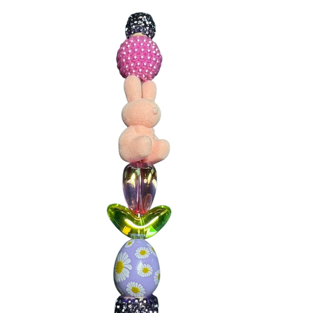 Easter-Themed Decorative Bunny Pen With Beaded Design And Glittered Handle