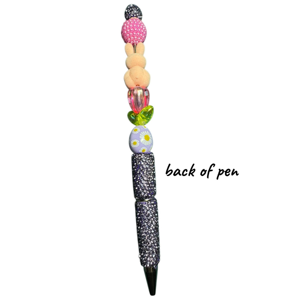 Easter-Themed Decorative Bunny Pen With Beaded Design And Glittered Handle