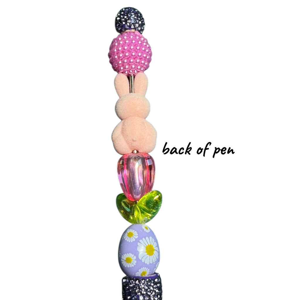 Easter-Themed Decorative Bunny Pen With Beaded Design And Glittered Handle