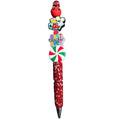 Best Teacher Ever Red Glitter Pen With Fun Apple & Peppermint Designs