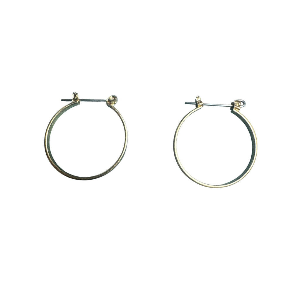 Gold-Tone Hoop Earrings With Secure Hinged Clasps For Women