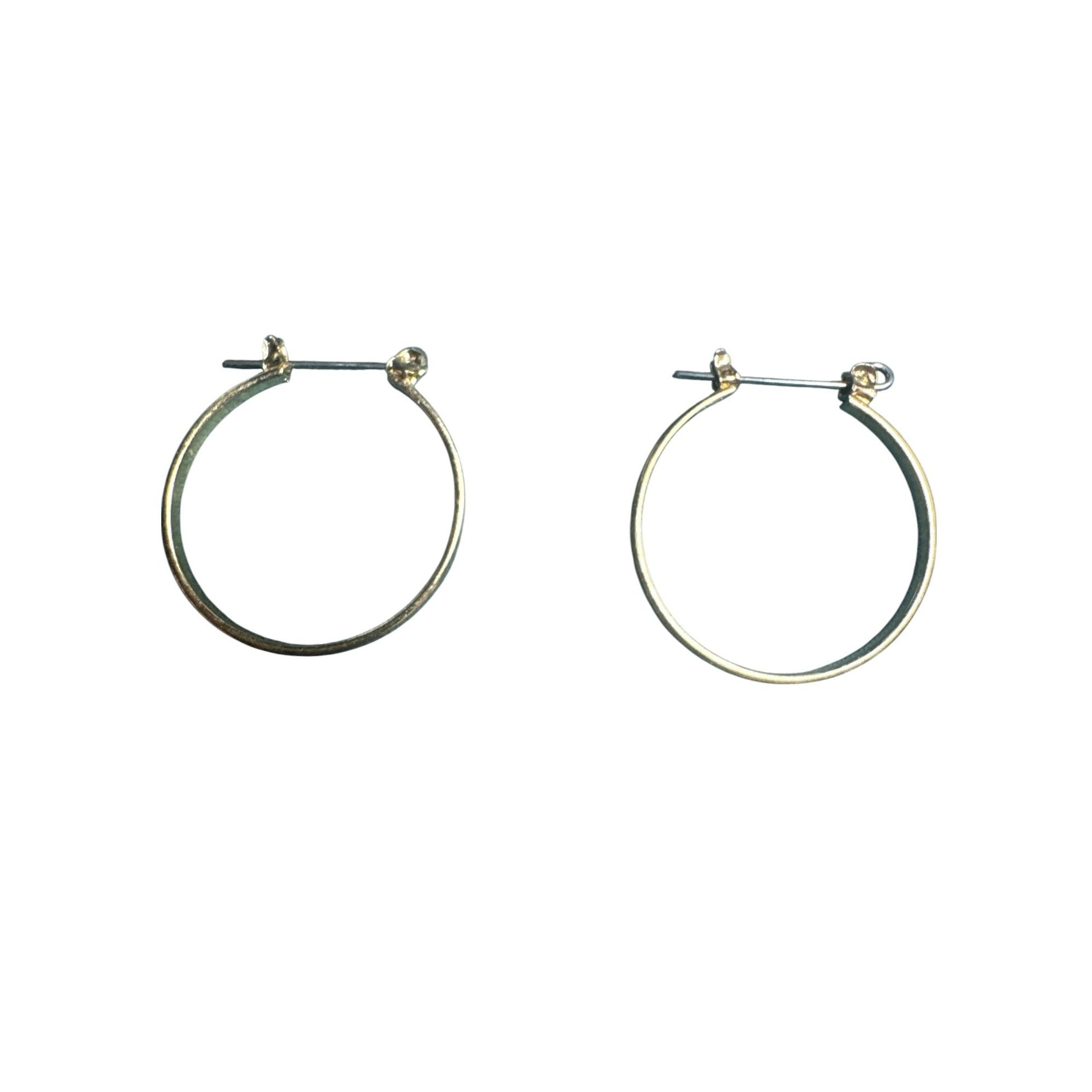 Gold-Tone Hoop Earrings With Secure Hinged Clasps For Women