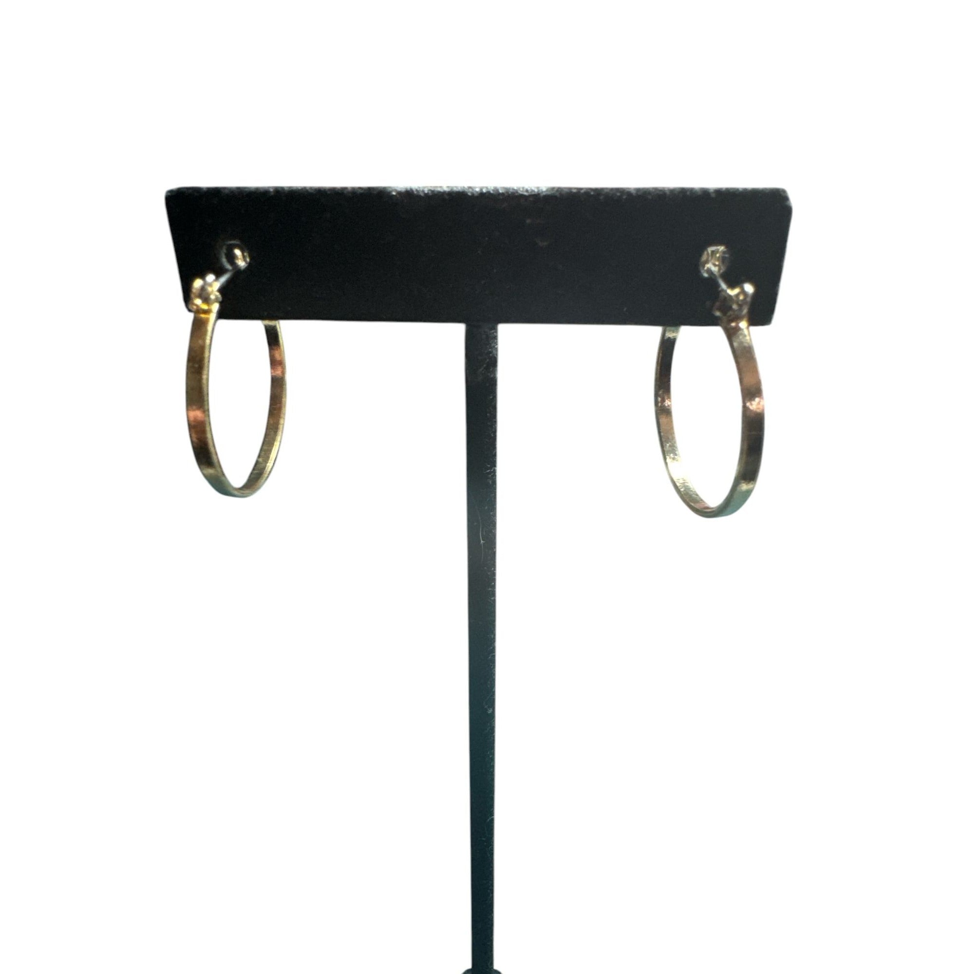 Gold-Tone Hoop Earrings With Secure Hinged Clasps For Women