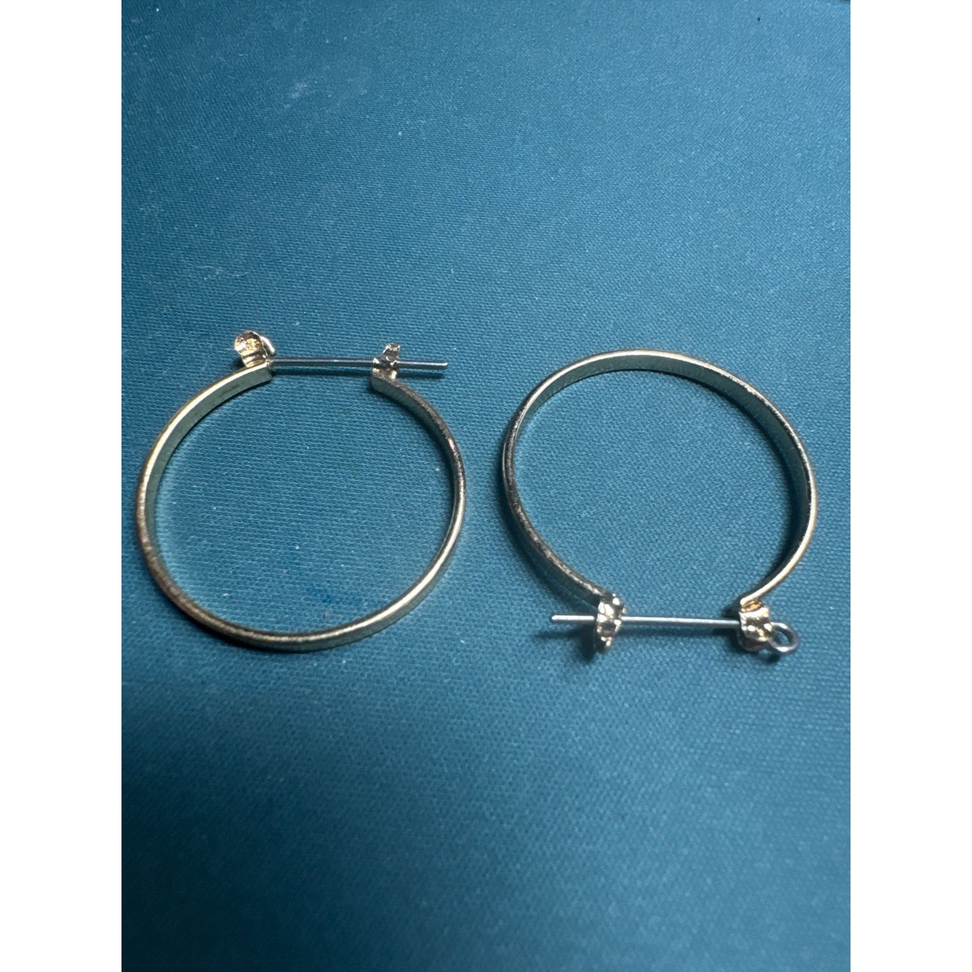 Gold-Tone Hoop Earrings With Secure Hinged Clasps For Women