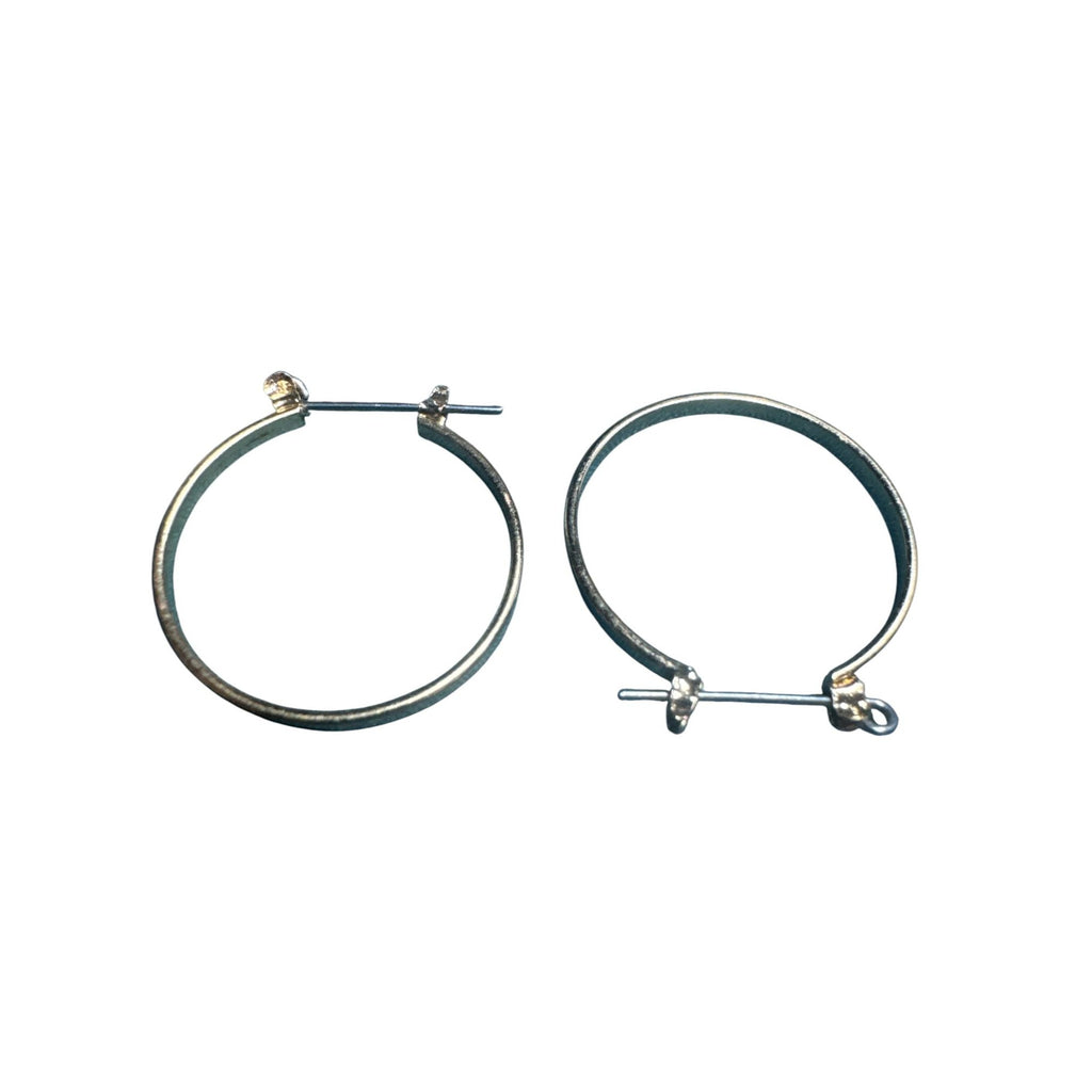 Gold-Tone Hoop Earrings With Secure Hinged Clasps For Women