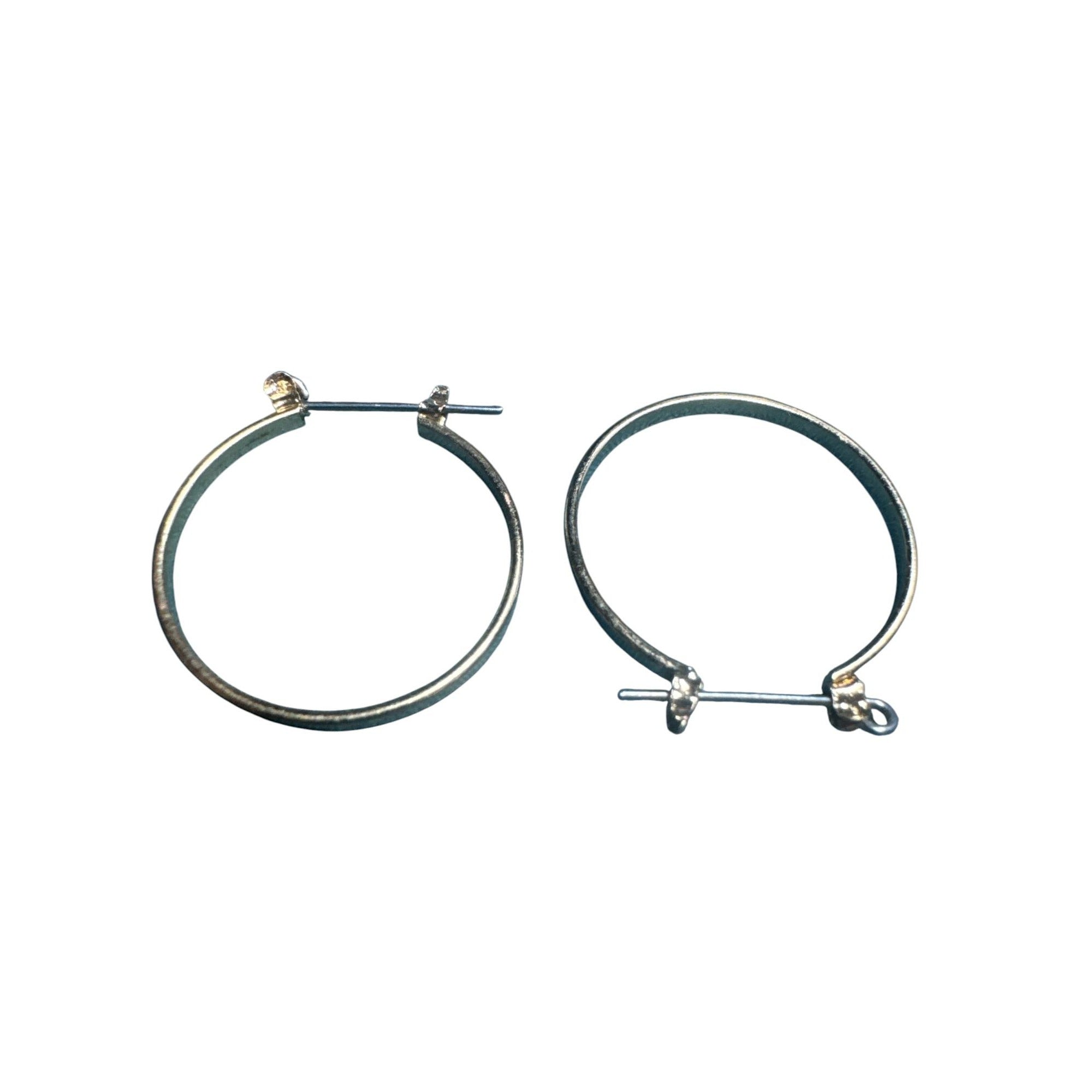 Gold-Tone Hoop Earrings With Secure Hinged Clasps For Women