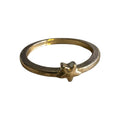 Gold Tone Star Shaped Minimalist Ring Size 5 Simple Band Design For Everyday Wear