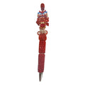 Chinese Lion Dance Red Bejeweled Ballpoint Pen With Rhinestone Accents Deluxe Writing Accessory