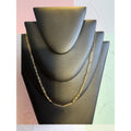 Vintage Two-Tone Link Necklace With Lobster Clasp Closure - 16-18 Inches Adjustable Length