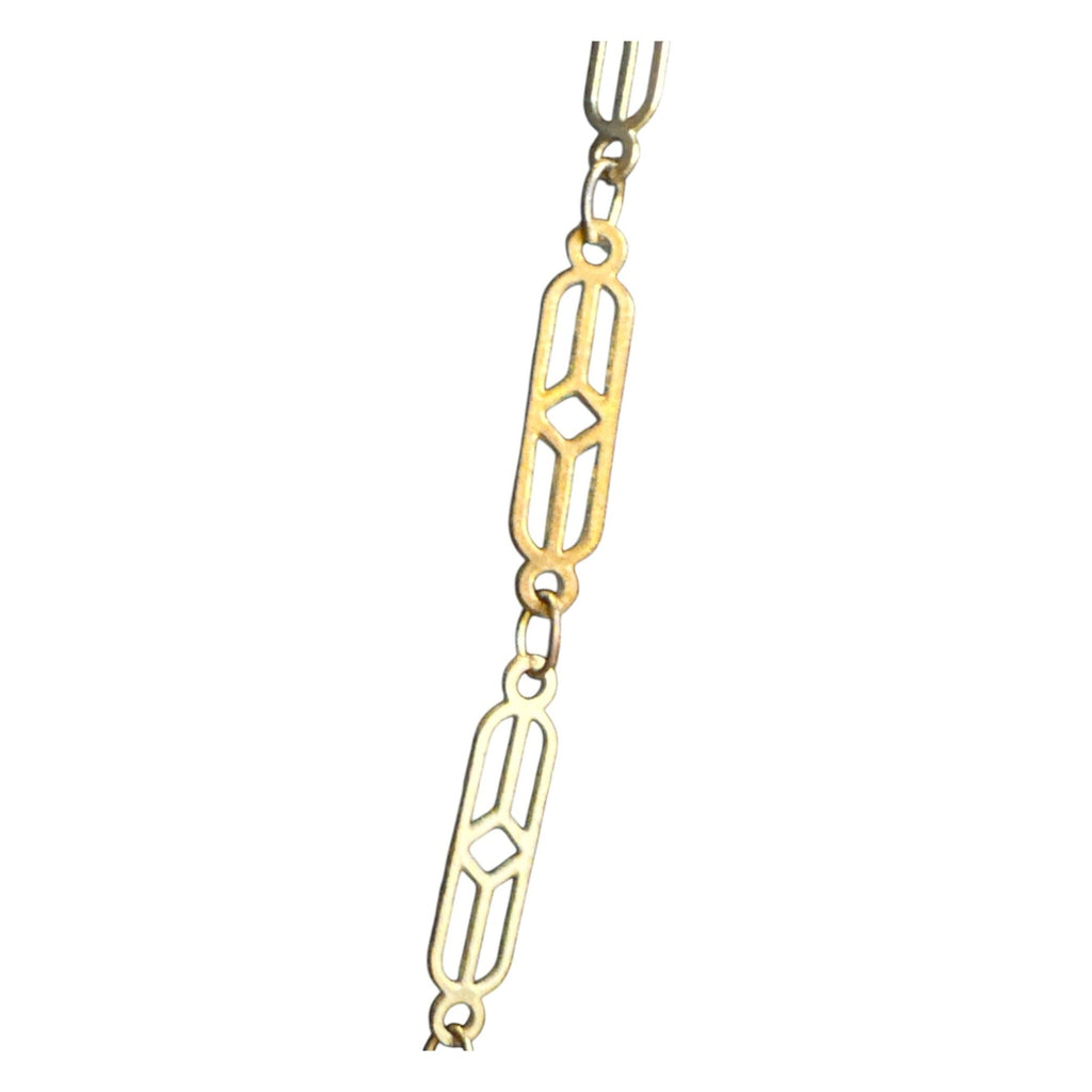 Vintage Two-Tone Link Necklace With Lobster Clasp Closure - 16-18 Inches Adjustable Length