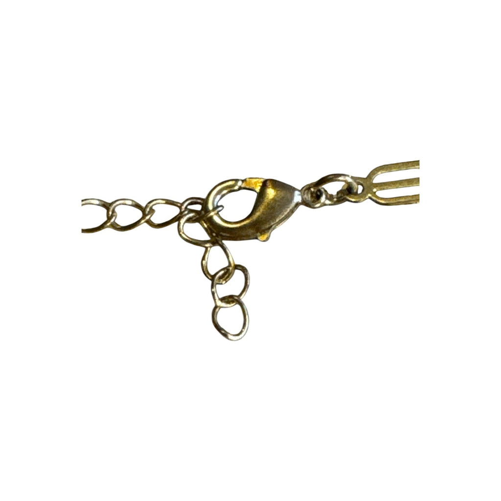 Vintage Two-Tone Link Necklace With Lobster Clasp Closure - 16-18 Inches Adjustable Length