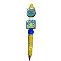 Los Angeles Chargers Themed Decorative Pen With Beaded Design & Rhinestones - Unique Sports Gift