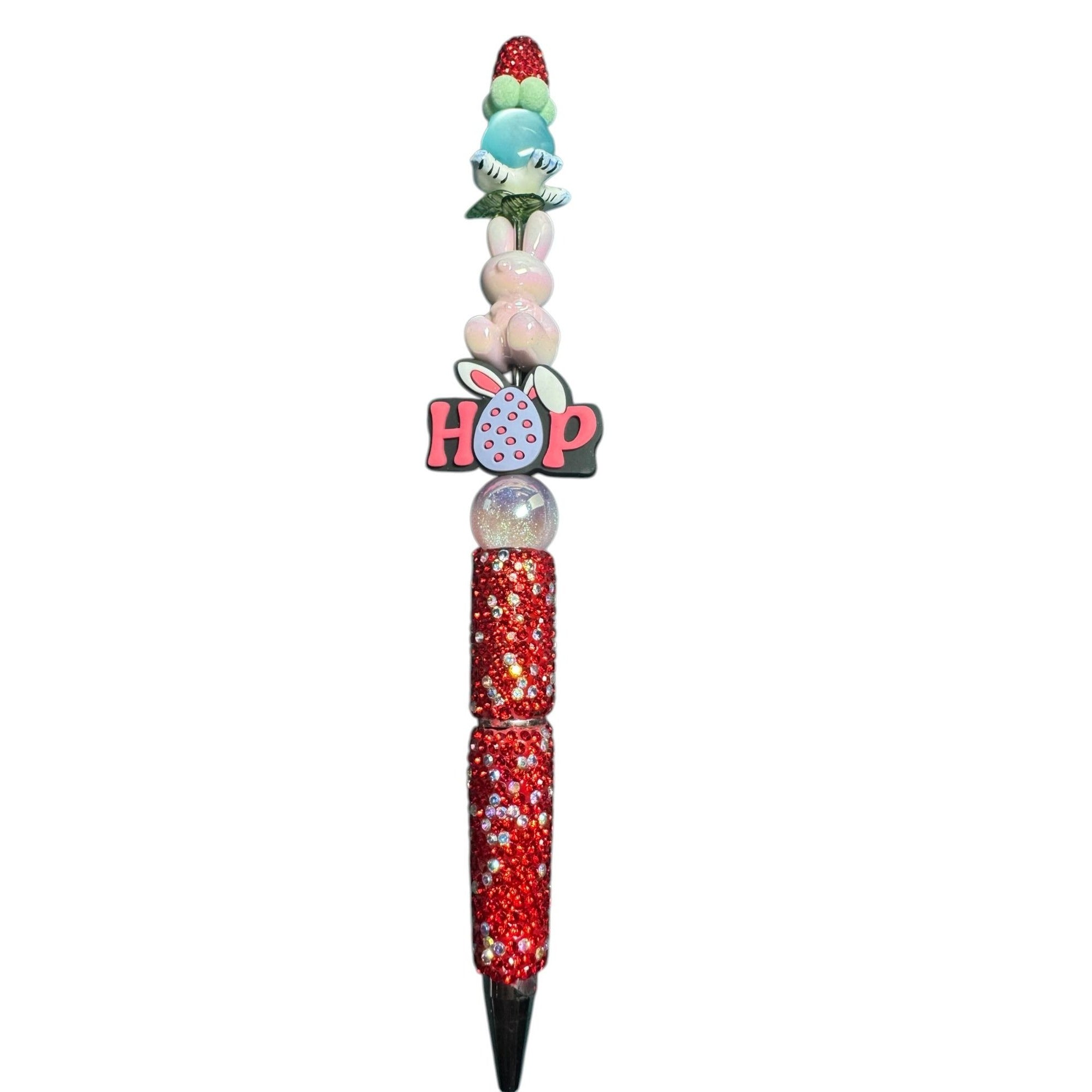 Easter Sparkle Pen With Bunny & "Hop" Charm - Festive Writing Accessory For Kids