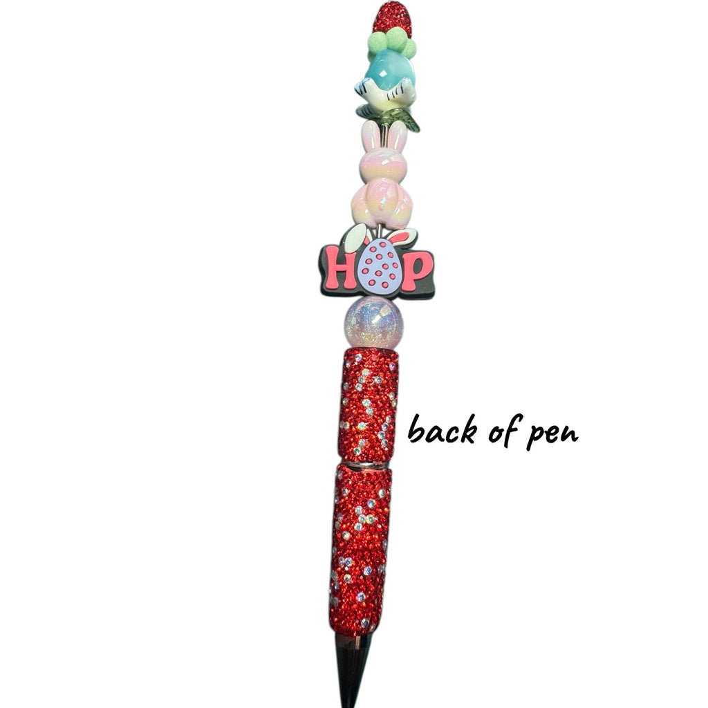 Easter Sparkle Pen With Bunny & "Hop" Charm - Festive Writing Accessory For Kids