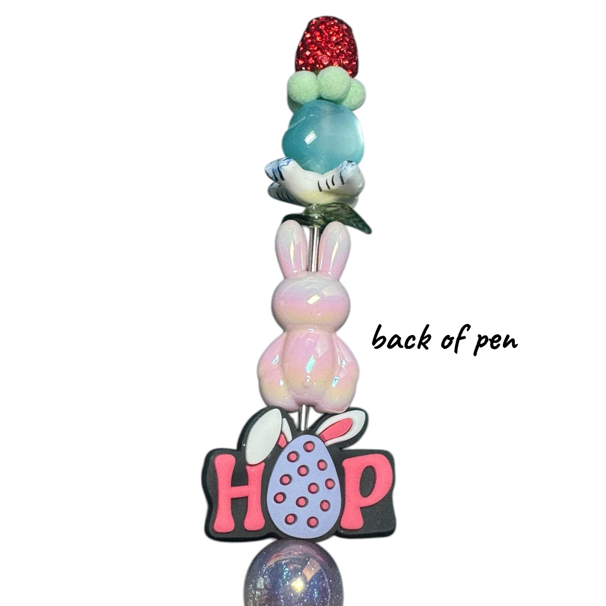 Easter Sparkle Pen With Bunny & "Hop" Charm - Festive Writing Accessory For Kids