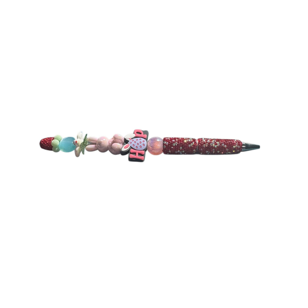 Easter Sparkle Pen With Bunny & "Hop" Charm - Festive Writing Accessory For Kids