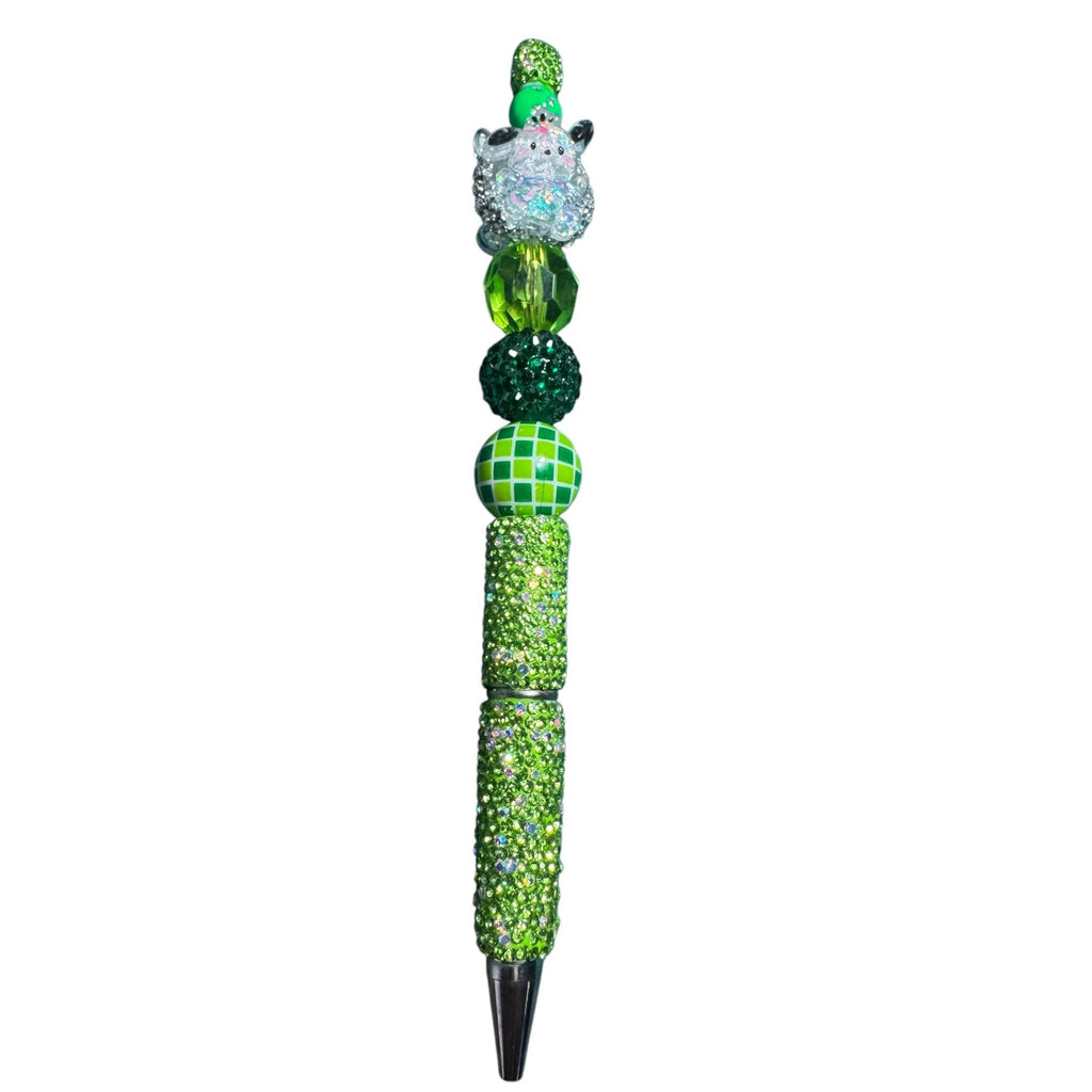 My Melody Beaded Green Ballpoint Pen with Rhinestones & Decorative Accents for Writing or Gifting