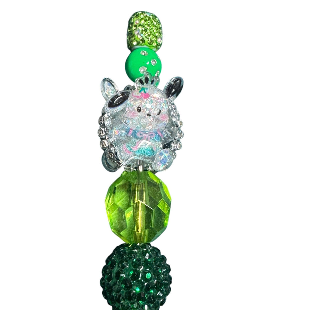 My Melody Beaded Green Ballpoint Pen with Rhinestones & Decorative Accents for Writing or Gifting
