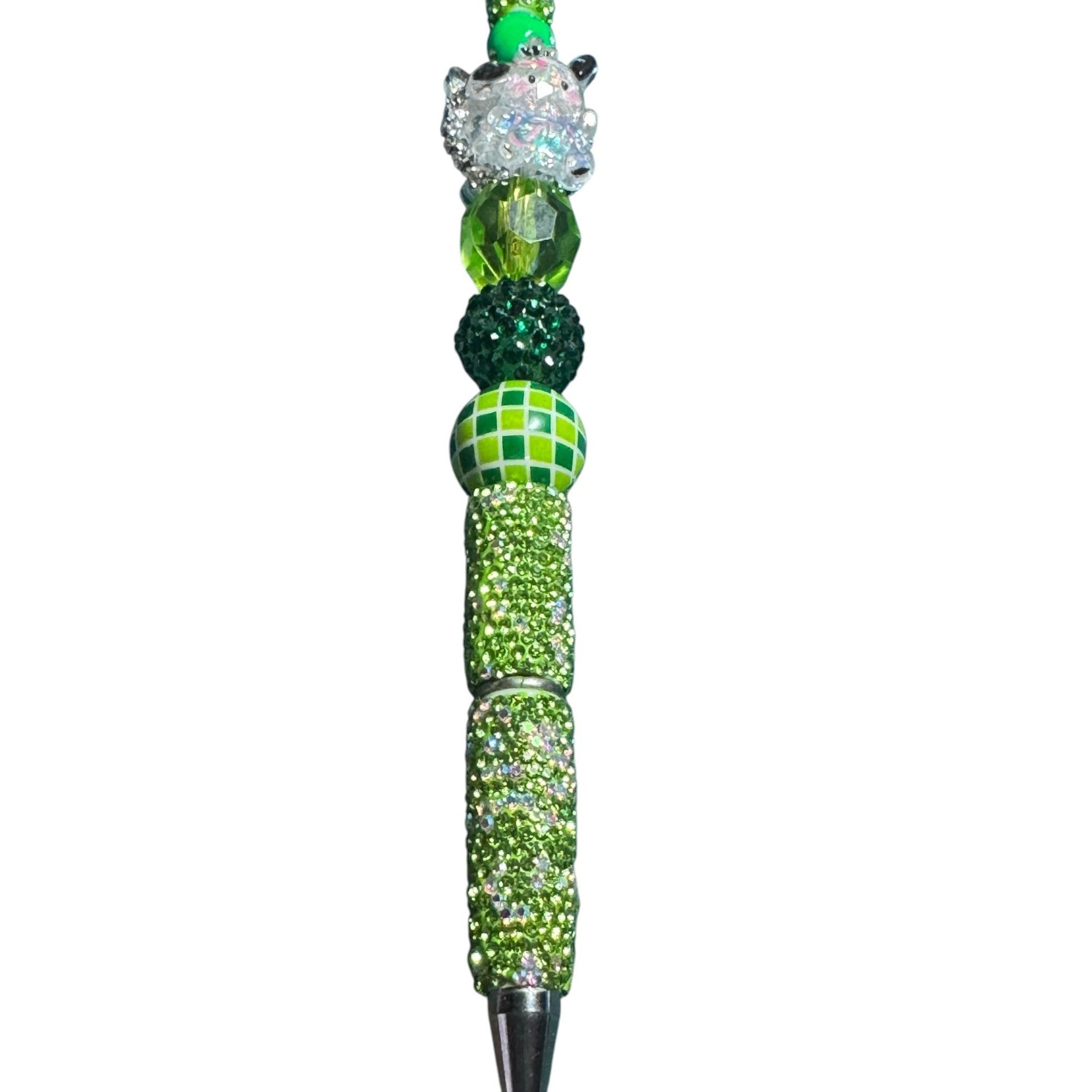 My Melody Beaded Green Ballpoint Pen with Rhinestones & Decorative Accents for Writing or Gifting