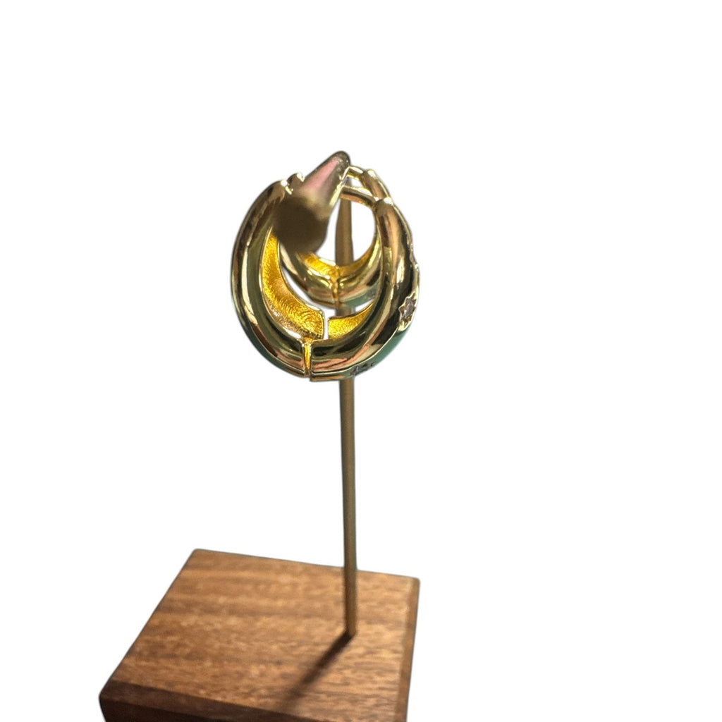 Gold-Tone Clip-On Earrings With Crystal Accents For Women