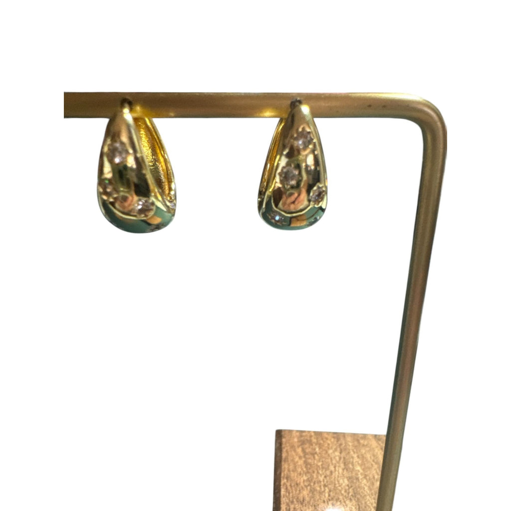 Gold-Tone Clip-On Earrings With Crystal Accents For Women