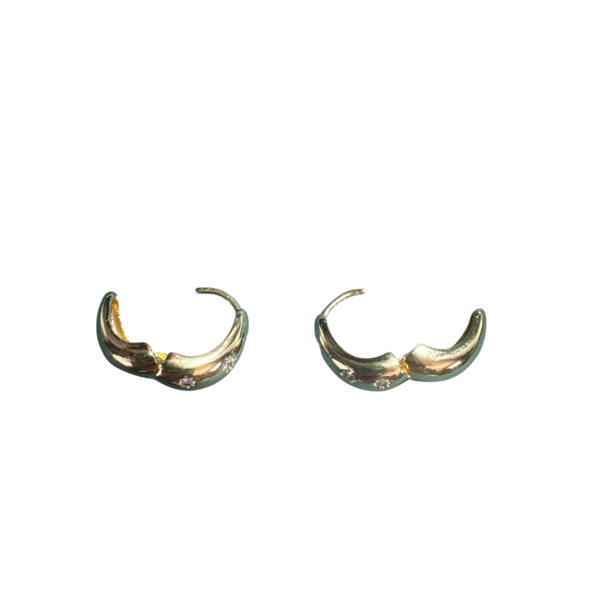 Gold-Tone Clip-On Earrings With Crystal Accents For Women