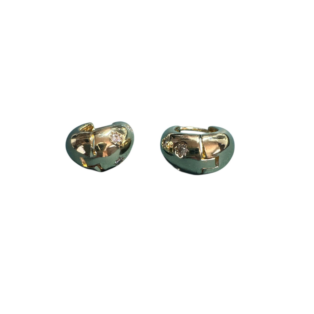 Gold-Tone Clip-On Earrings With Crystal Accents For Women