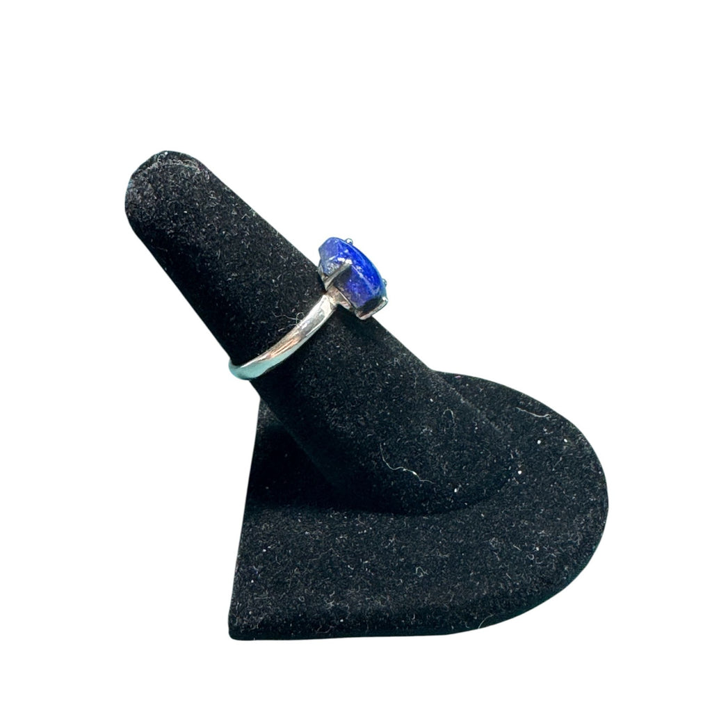 Handcrafted Sterling Silver Ring with Hexagonal Lapis Lazuli Gemstone