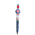 Chicago Cubs Decorative Baseball-Themed Pen With Glitter & Beads