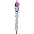 Decorative Rhinestone Ballpoint Pen With Purple Rose Butterfly & Crystal Accents Elegant Design For Writing Journaling Or Gifting