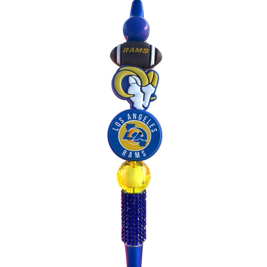Los Angeles Rams Themed Decorative Pen With Beaded Handle And Team Logos