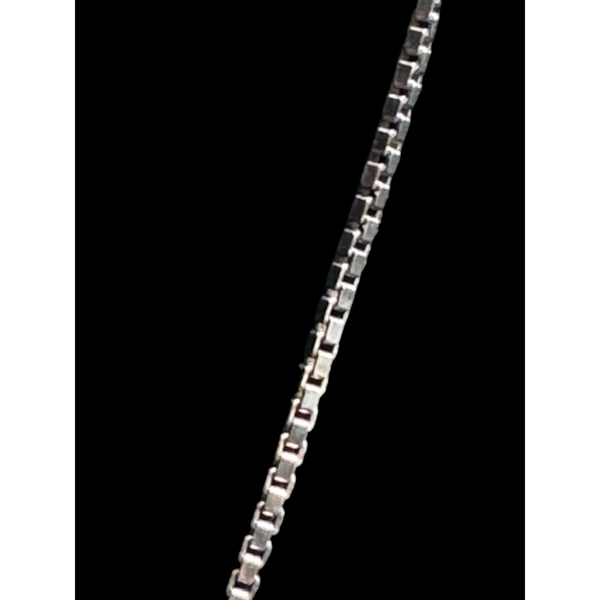 Sterling Silver 925 Italian Box Chain Necklace 23" Lobster Clasp