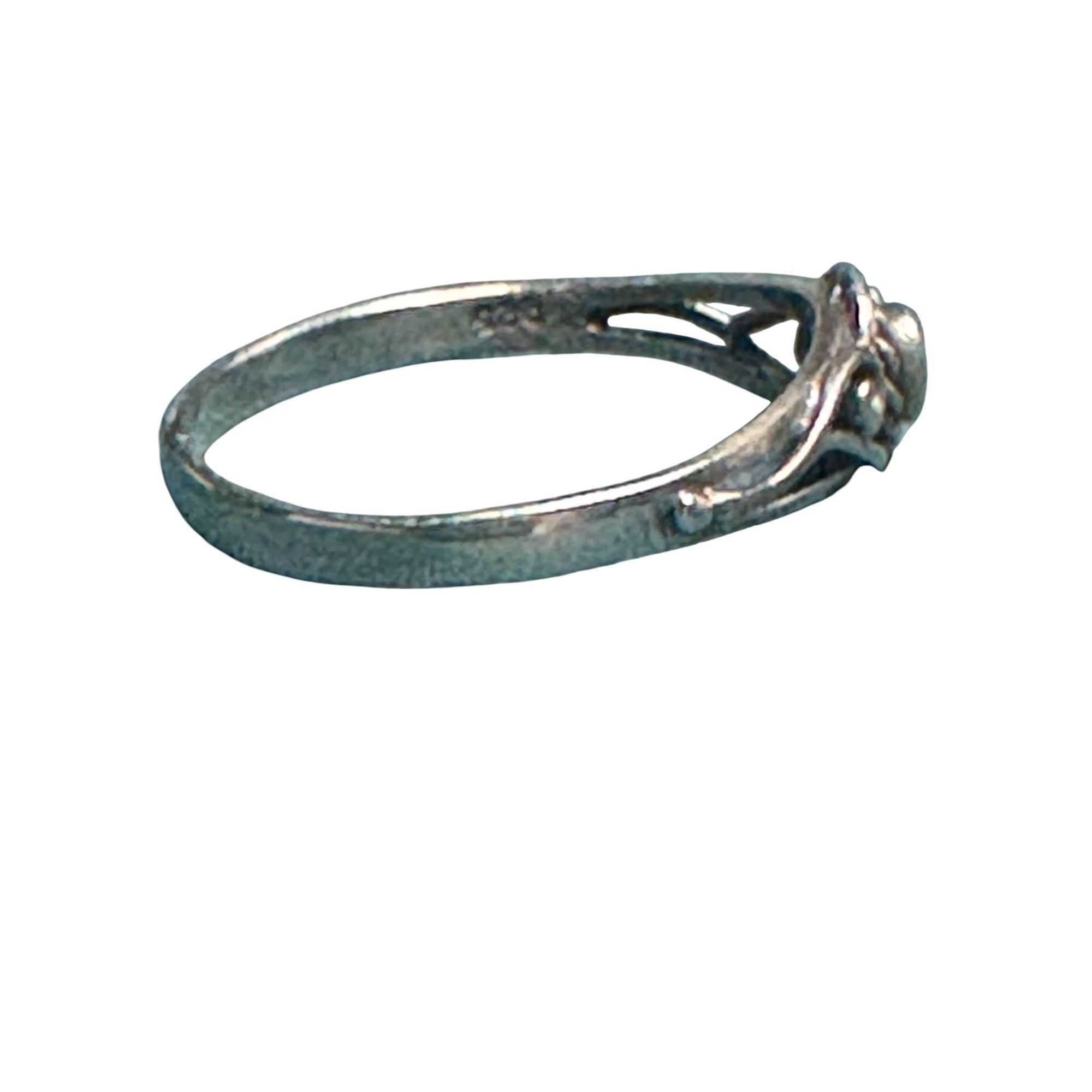 Vintage Sterling Silver Turquoise Ring With Intricate Scrollwork Band Design