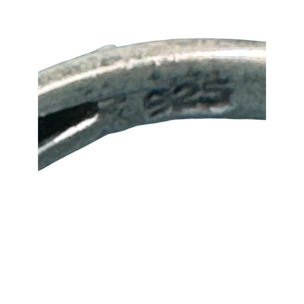 Vintage Sterling Silver Turquoise Ring With Intricate Scrollwork Band Design