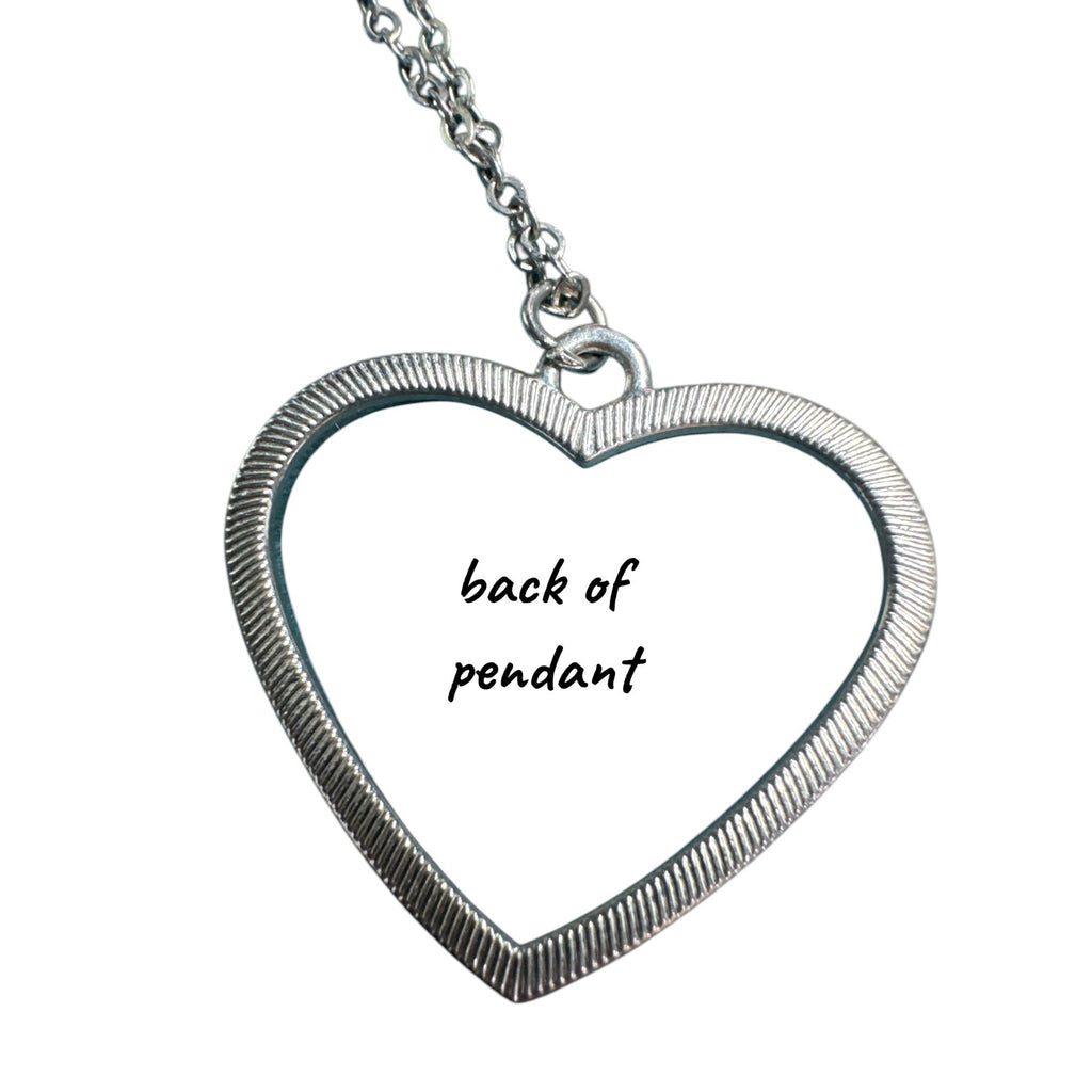 Crystal-Accented Silver-Tone Heart Pendant Necklace With Chain Elegant Open-Heart Design For Women