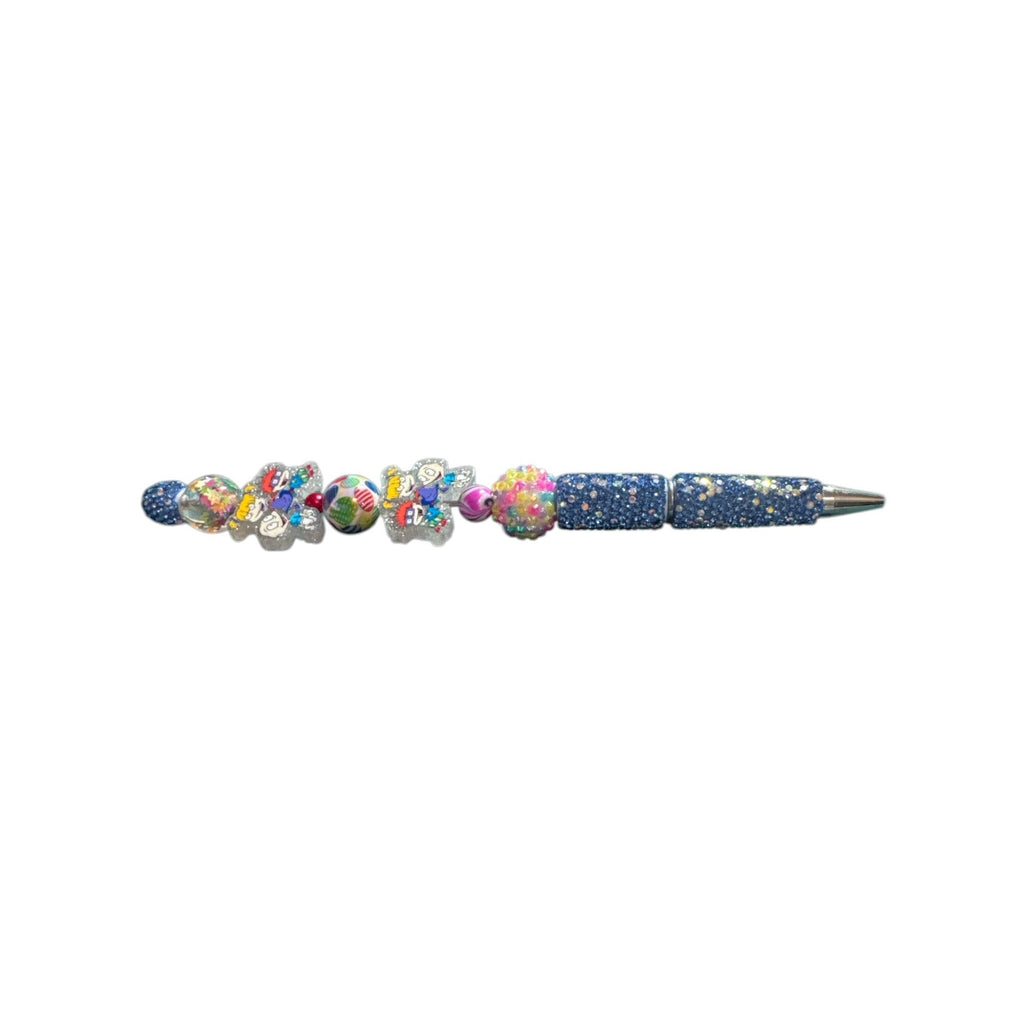 Rugrats-Themed Glitter Pen With 3D Beads & Star Accents - Double-Sided Design - Kids Stationery Gift