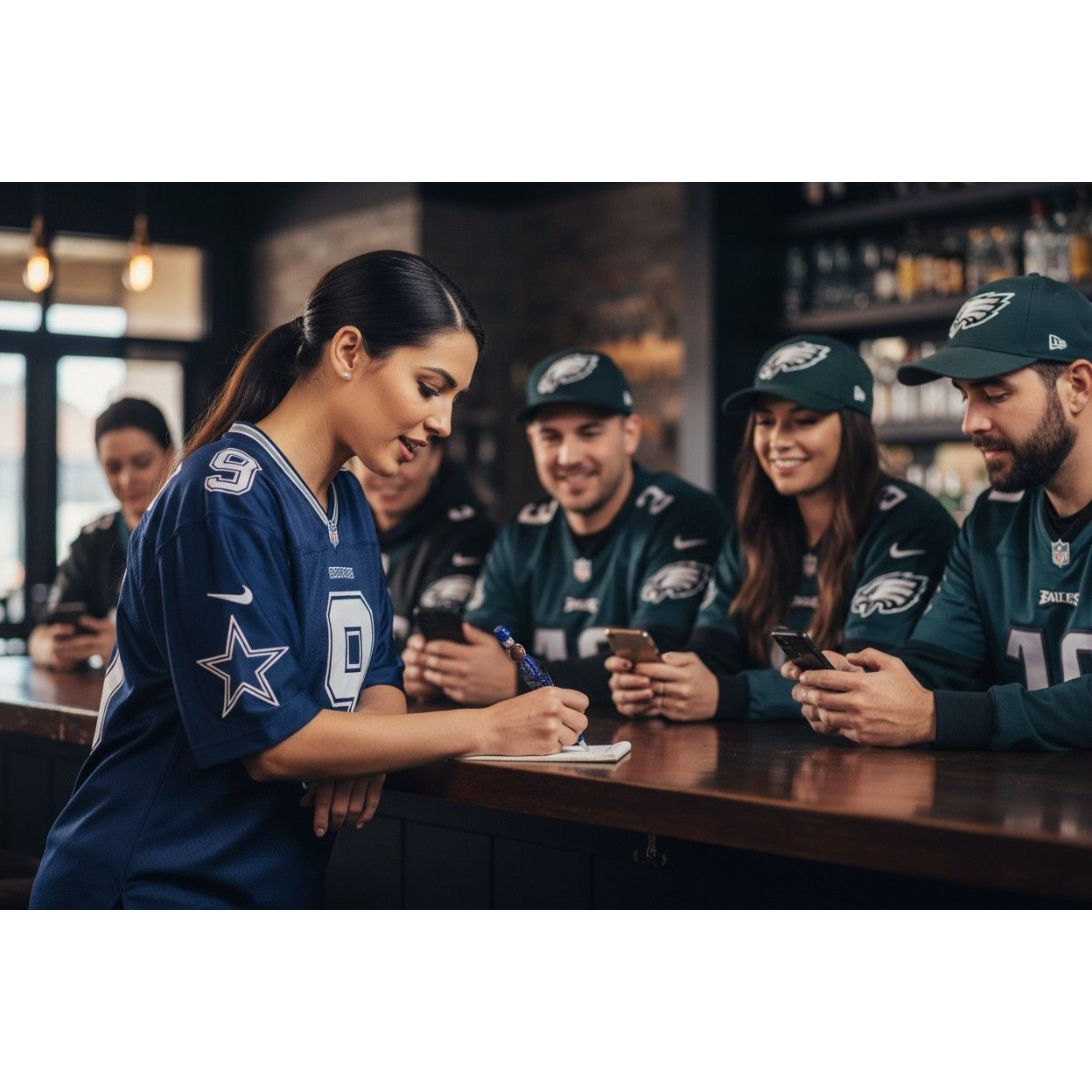 Dallas Cowboys Themed Decorative Pen With Glitter Accents & Team Logos