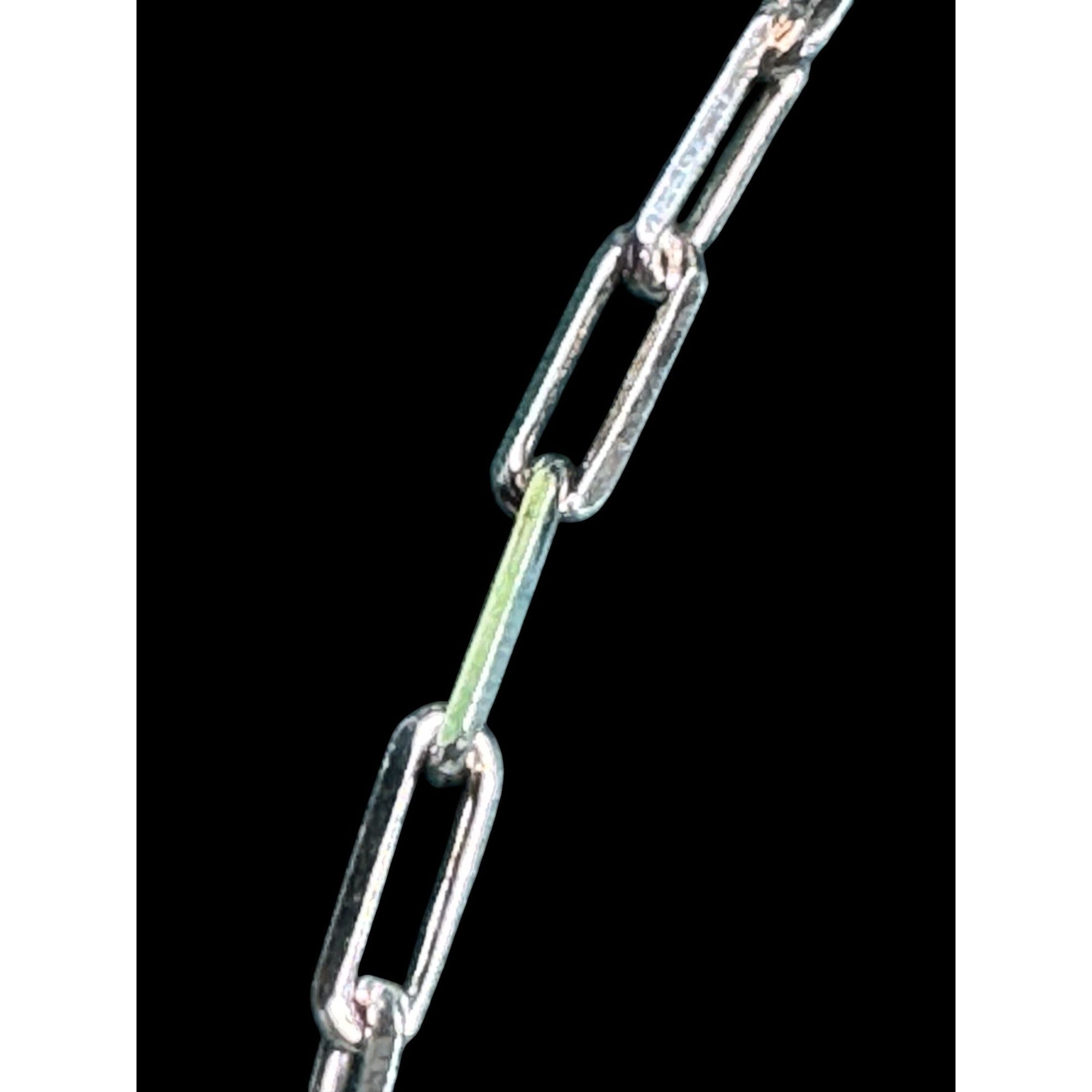 Sterling Silver 925 Italy Rectangular Link Chain Necklace – Modern Minimalist – Spring Ring Clasp