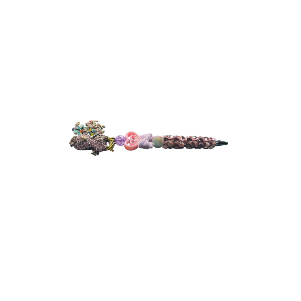 Kawaii Bird Chick Pen Pink Rhinestone Bling Bow Heart Charm Cute Decorative Writing Pen