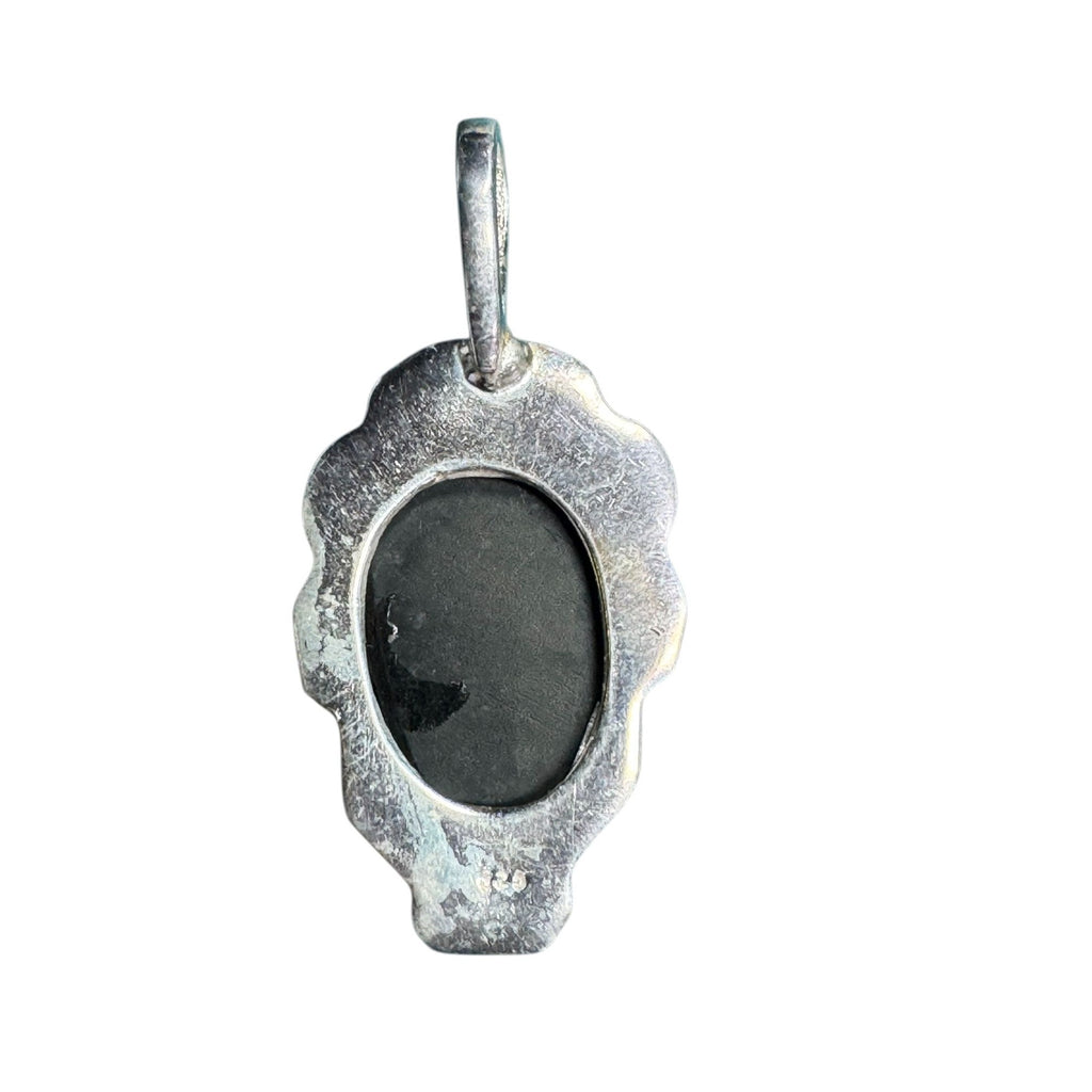 925 Sterling Silver Abalone Shell Pendant – Teardrop Oval, Iridescent Rainbow Colors, 1.5”