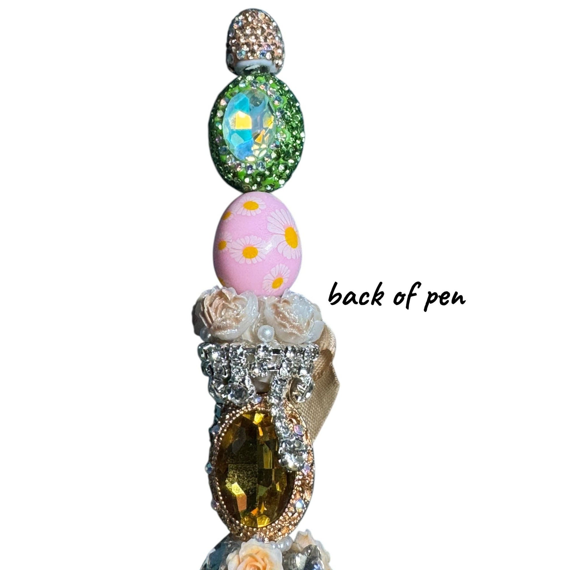 Decorative Rhinestone Pen With Gemstone Accents & Floral Details Ideal For Writing Or Gifting