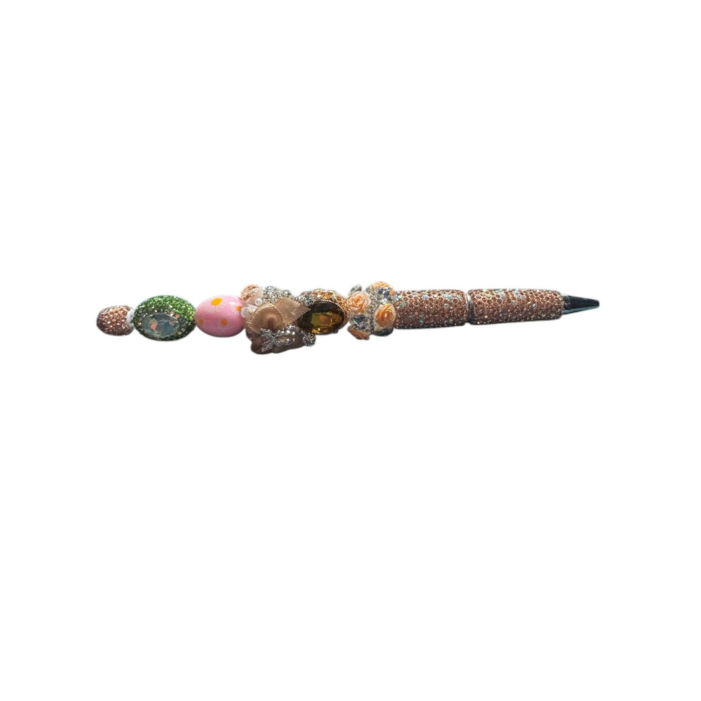 Decorative Rhinestone Pen With Gemstone Accents & Floral Details Ideal For Writing Or Gifting