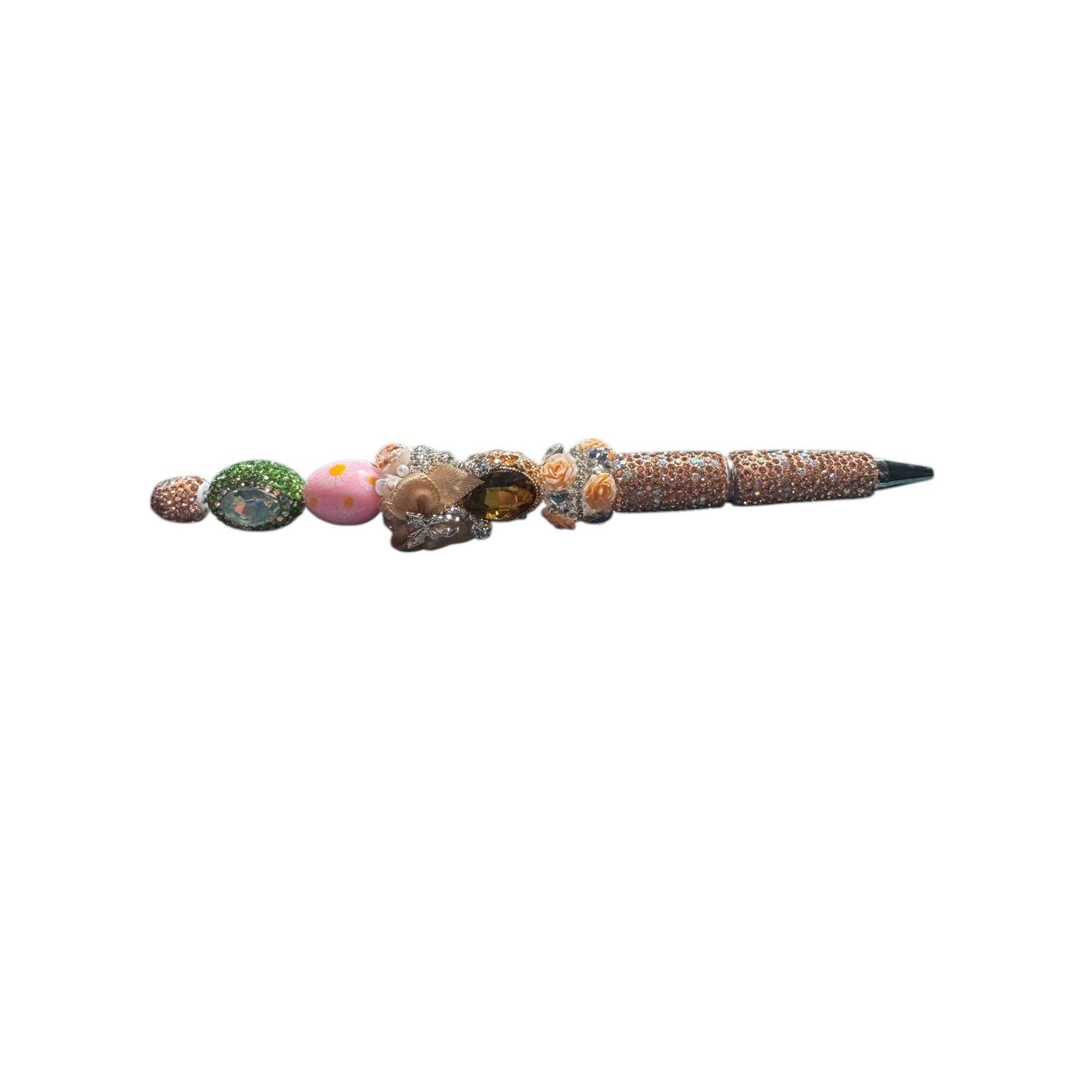 Decorative Rhinestone Pen With Gemstone Accents & Floral Details Ideal For Writing Or Gifting